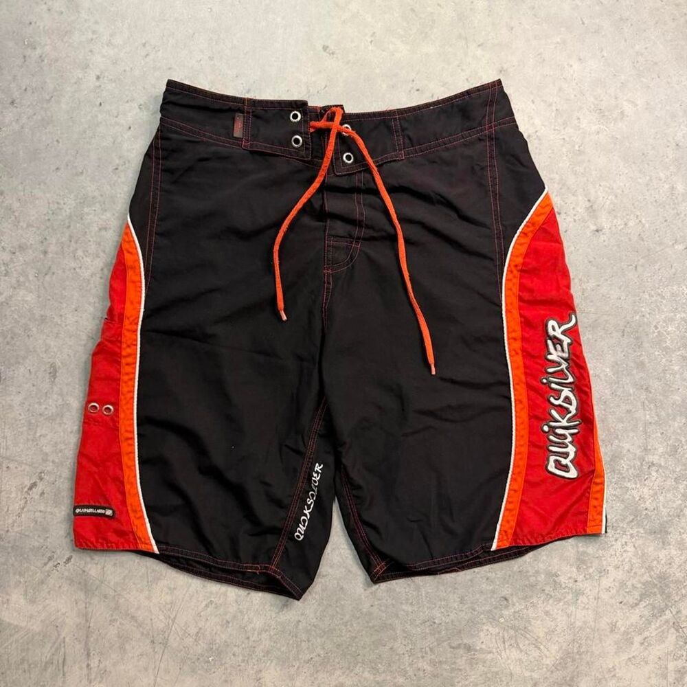 Quiksilver Men's Black and Red Swim-briefs-shorts